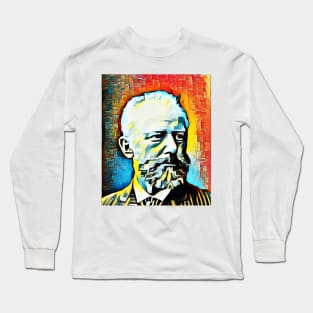 Pyotr Ilyich Tchaikovsky Abstract Portrait | Pyotr Ilyich Tchaikovsky Artwork 3 Long Sleeve T-Shirt